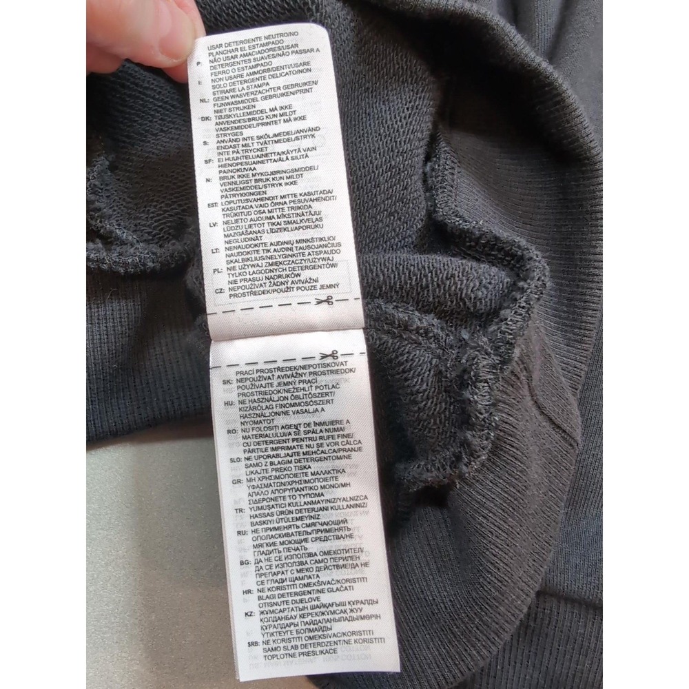 Adidas Womens Oversized Hoodie Black Grey Camo Logo Sweatshirt GP7352 L - Picture 7 of 11